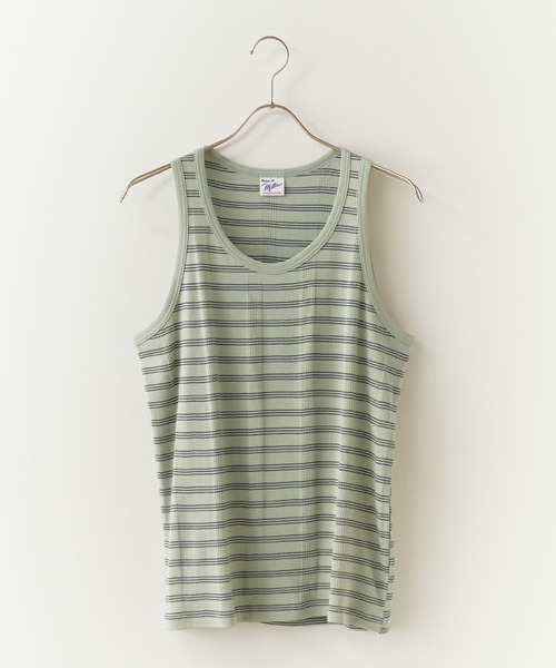 MILLER（ミラー）の「R.P.miller/ミラー Panel ribed tank top タンクトップ（タンクトップ・レディース・ホワイト/ミント/ホワイト×ブルー/ブラック/グレー・M/L/XL）」の5枚目の写真