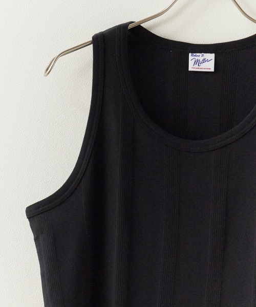 MILLER（ミラー）の「R.P.miller/ミラー Panel ribed tank top タンクトップ（タンクトップ・レディース・ホワイト/ミント/ホワイト×ブルー/ブラック/グレー・M/L/XL）」の13枚目の写真