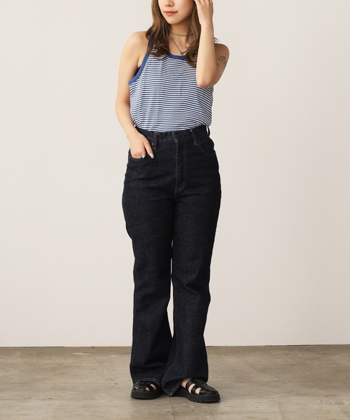 MILLER（ミラー）の「R.P.miller/ミラー Panel ribed tank top タンクトップ（タンクトップ・レディース・ホワイト/ミント/ホワイト×ブルー/ブラック/グレー・M/L/XL）」の22枚目の写真