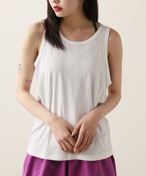 MILLER（ミラー）の「R.P.miller/ミラー Panel ribed tank top タンクトップ（タンクトップ・レディース・ホワイト/ミント/ホワイト×ブルー/ブラック/グレー・M/L/XL）」の20枚目の写真
