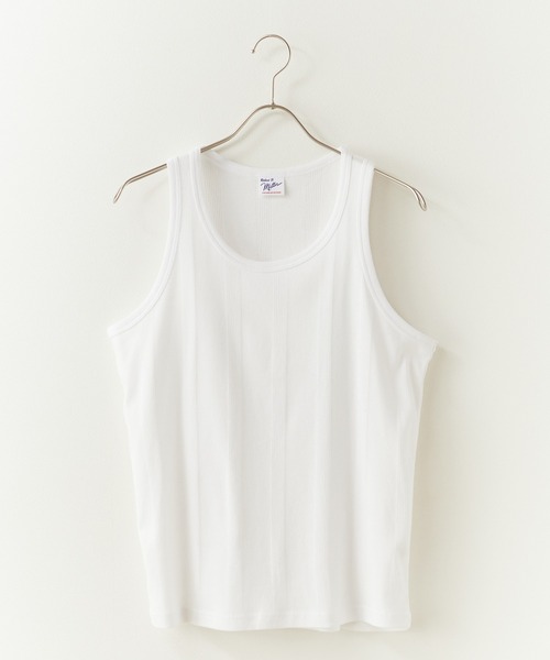 MILLER（ミラー）の「R.P.miller/ミラー Panel ribed tank top タンクトップ（タンクトップ・レディース・ホワイト/ミント/ホワイト×ブルー/ブラック/グレー・M/L/XL）」の18枚目の写真