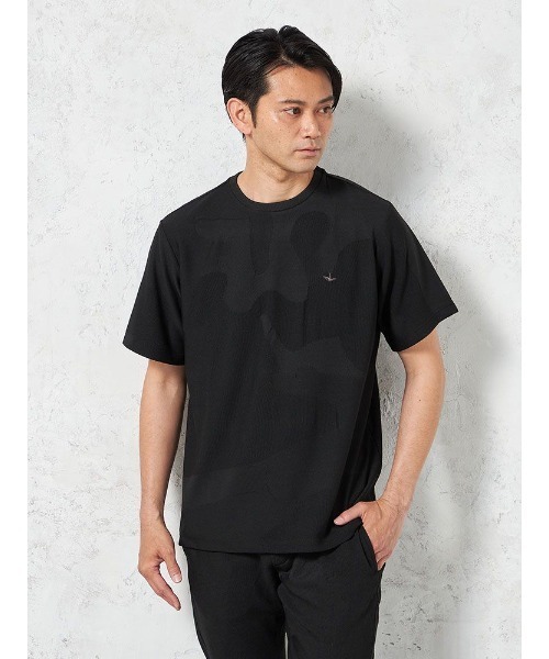 1PIU1UGUALE3 RELAX (ウノピゥウノウグァーレトレ リラックス)の「【1PIU1UGUALE3 RELAX】BIG CAMO JACQUARD Tシャツ (ウノ ピゥ ウノ ウグァーレ トレ)(Tシャツ/カットソー・メンズ・ホワイト/ブラック・L/M/LL)」の2枚目の写真