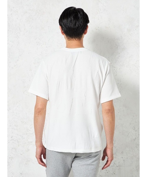 1PIU1UGUALE3 RELAX (ウノピゥウノウグァーレトレ リラックス)の「【1PIU1UGUALE3 RELAX】BIG CAMO JACQUARD Tシャツ (ウノ ピゥ ウノ ウグァーレ トレ)(Tシャツ/カットソー・メンズ・ホワイト/ブラック・L/M/LL)」の4枚目の写真