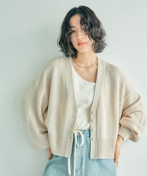 5ゲージカノコライクVネックカーディガン 243178