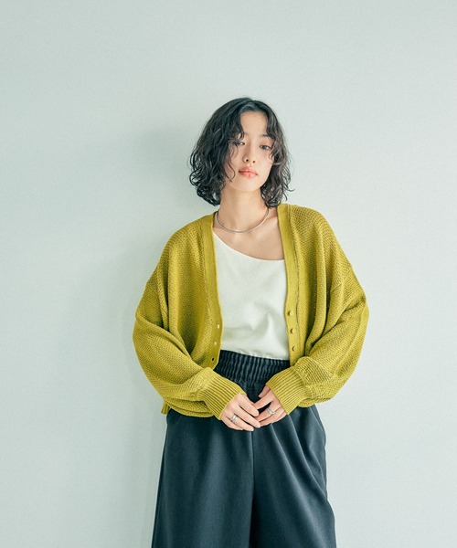 うーさん セール】5ゲージカノコライクVネックカーディガン 243178