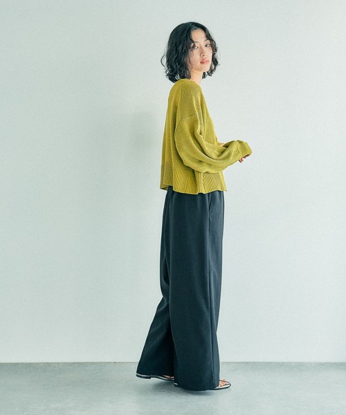 LEPSIM（レプシィム）の「5ゲージカノコライクVネックカーディガン　243178（カーディガン/ボレロ・レディース・イエロー系その他/ブラック/キナリ・FREE）」の22枚目の写真