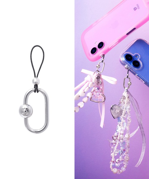 iFace シグネチャー カラビナ ストラップ (シルバー)（スマホグッズ