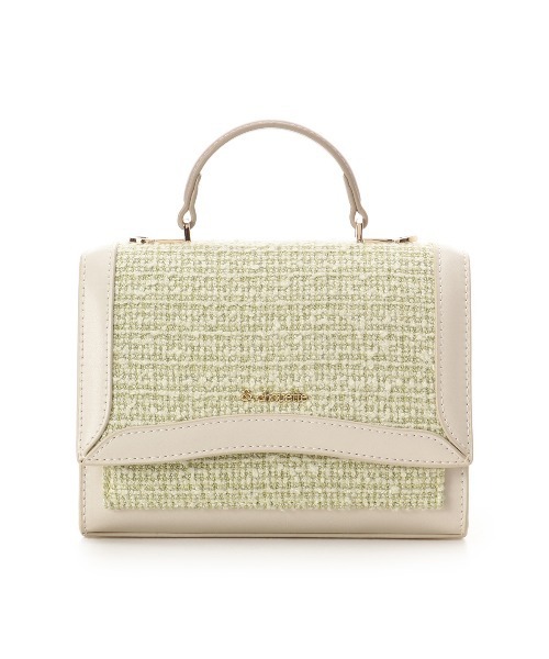 & chouette（アンドシュエット）の「ツイードフラップバッグ（ショルダーバッグ・レディース・ミント/ピンク/オフホワイト/ライトブルー・FREE）」の3枚目の写真