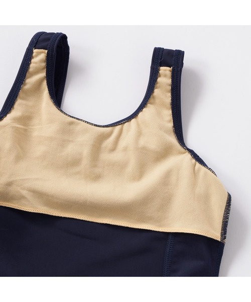FILA(フィラ)の「FILA フィラ スクール水着 タンキニ UVカットワンポイントロゴ めくれ防止機能付き タンクトップ スパッツ セパレート水着 120~160cm(水着・キッズ・ネイビー×ホワイト/ネイビー系1/ブラック×パープル/ネイビー/ブラック×ブルー/ブラック・120cm/130cm/150cm/160cm/140cm)」の7枚目の写真