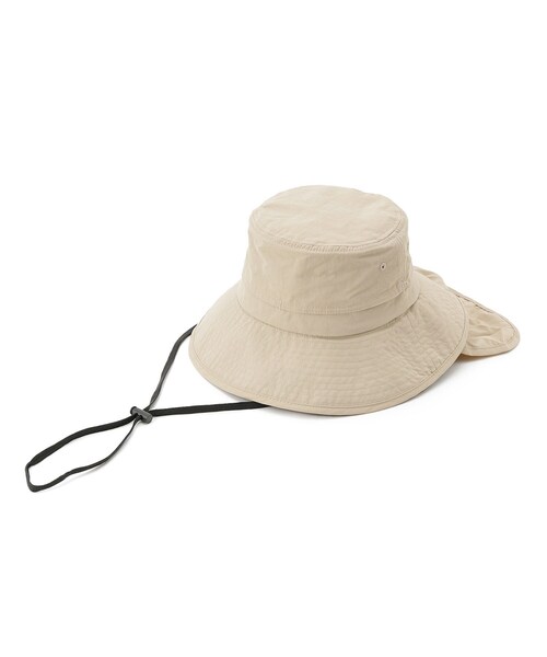 SHOO・LA・RUE（シューラルー）の「【撥水／UVカット】シェード付きポケッタブルハット【あご紐つき／サイズ調整】（ハット・レディース・オレンジ/ブラック/グレー/ナチュラル・00）」の3枚目の写真