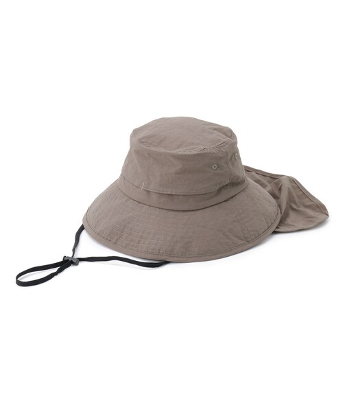 SHOO・LA・RUE（シューラルー）の「【撥水／UVカット】シェード付きポケッタブルハット【あご紐つき／サイズ調整】（ハット・レディース・オレンジ/ブラック/グレー/ナチュラル・00）」の2枚目の写真