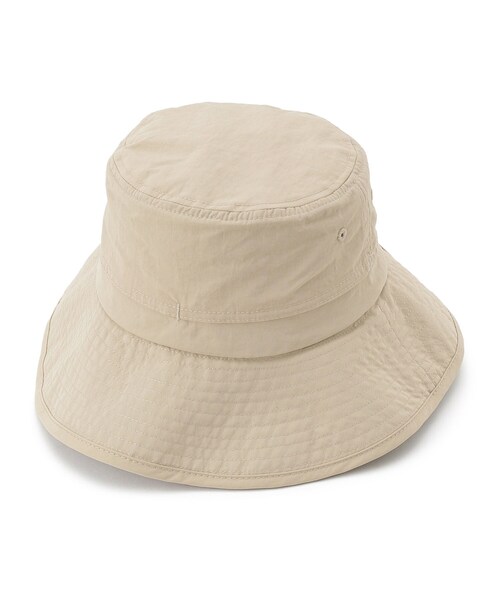 SHOO・LA・RUE（シューラルー）の「【撥水／UVカット】シェード付きポケッタブルハット【あご紐つき／サイズ調整】（ハット・レディース・オレンジ/ブラック/グレー/ナチュラル・00）」の6枚目の写真