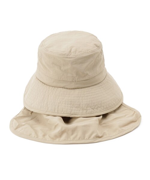 SHOO・LA・RUE（シューラルー）の「【撥水／UVカット】シェード付きポケッタブルハット【あご紐つき／サイズ調整】（ハット・レディース・オレンジ/ブラック/グレー/ナチュラル・00）」の7枚目の写真