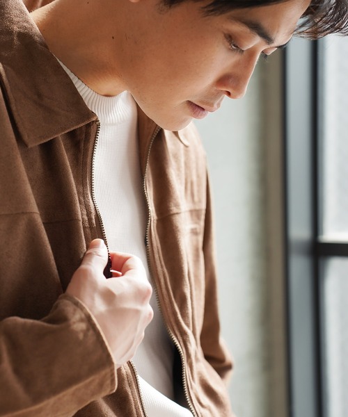 jiggys shop(ジギーズショップ)の「スウェードタッチ ジップジャケット ブルゾン(ブルゾン・メンズ・チャコールグレー/ベージュ系その他・MEDIUM/LARGE/X-LARGE)」の14枚目の写真