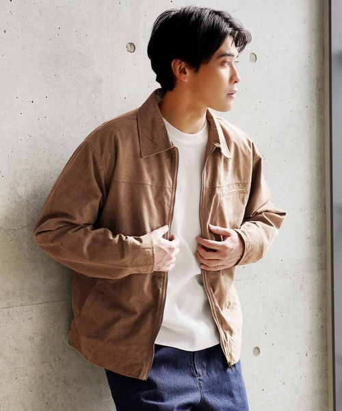 jiggys shop(ジギーズショップ)の「スウェードタッチ ジップジャケット ブルゾン(ブルゾン・メンズ・チャコールグレー/ベージュ系その他・MEDIUM/LARGE/X-LARGE)」の15枚目の写真