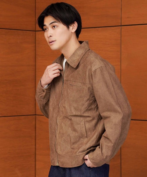 jiggys shop(ジギーズショップ)の「スウェードタッチ ジップジャケット ブルゾン(ブルゾン・メンズ・チャコールグレー/ベージュ系その他・MEDIUM/LARGE/X-LARGE)」の16枚目の写真