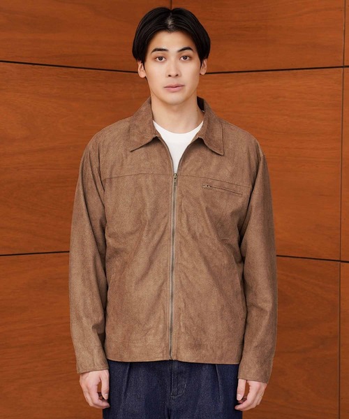 jiggys shop(ジギーズショップ)の「スウェードタッチ ジップジャケット ブルゾン(ブルゾン・メンズ・チャコールグレー/ベージュ系その他・MEDIUM/LARGE/X-LARGE)」の18枚目の写真