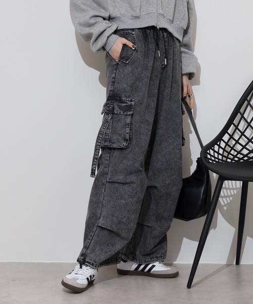 ワークパンツ・カーゴパンツ cfierce セール】.works デニムタブ付カーゴパンツ(デニムパンツ
