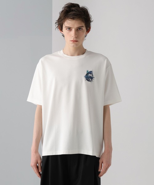 HARE（ハレ）の「【接触冷感】コラージュバックプリントカットSS(HARE)（Tシャツ/カットソー・メンズ・パープル/ブラウン/ホワイト/ブラック・SMALL/MEDIUM）」の5枚目の写真