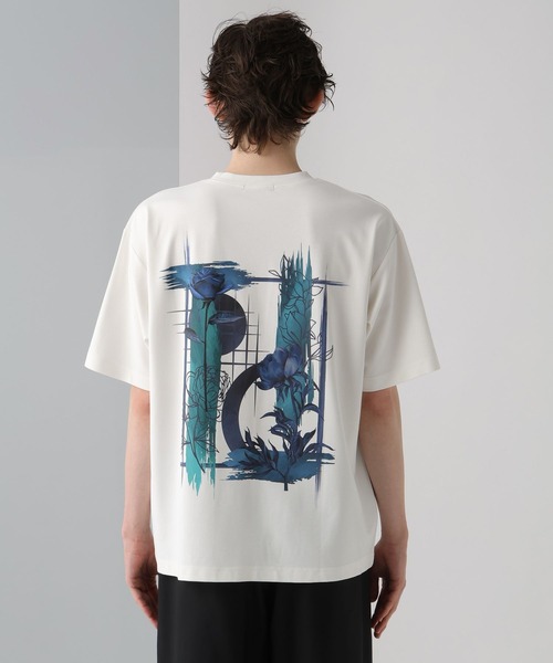 HARE（ハレ）の「【接触冷感】コラージュバックプリントカットSS(HARE)（Tシャツ/カットソー・メンズ・パープル/ブラウン/ホワイト/ブラック・SMALL/MEDIUM）」の7枚目の写真