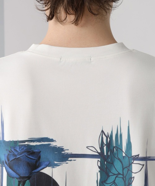 HARE（ハレ）の「【接触冷感】コラージュバックプリントカットSS(HARE)（Tシャツ/カットソー・メンズ・パープル/ブラウン/ホワイト/ブラック・SMALL/MEDIUM）」の8枚目の写真