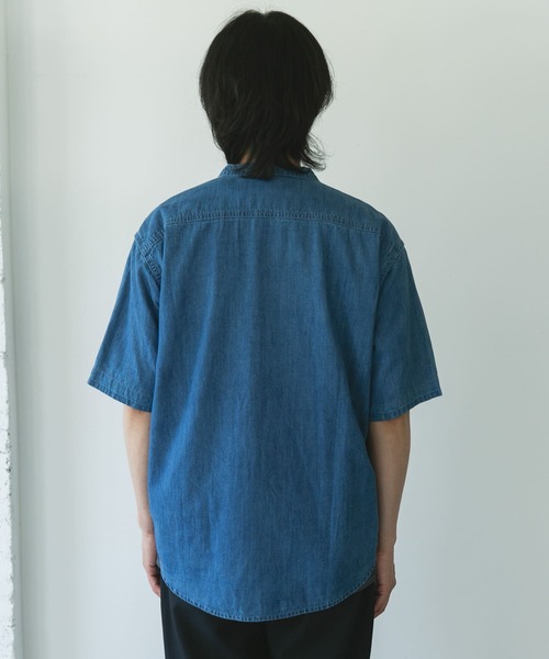 URBAN RESEARCH DOORS(アーバンリサーチドアーズ)の「リネン混 デニムバンドショートスリーブシャツ(シャツ/ブラウス・メンズ・ワンウォッシュ/ブルー系その他・MEDIUM/LARGE)」の12枚目の写真