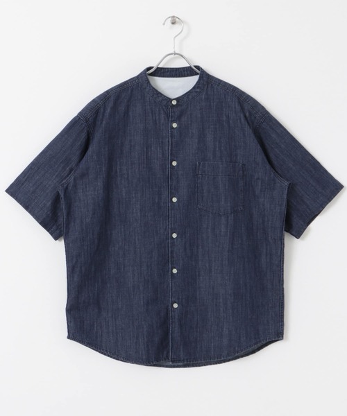URBAN RESEARCH DOORS(アーバンリサーチドアーズ)の「リネン混 デニムバンドショートスリーブシャツ(シャツ/ブラウス・メンズ・ワンウォッシュ/ブルー系その他・MEDIUM/LARGE)」の16枚目の写真