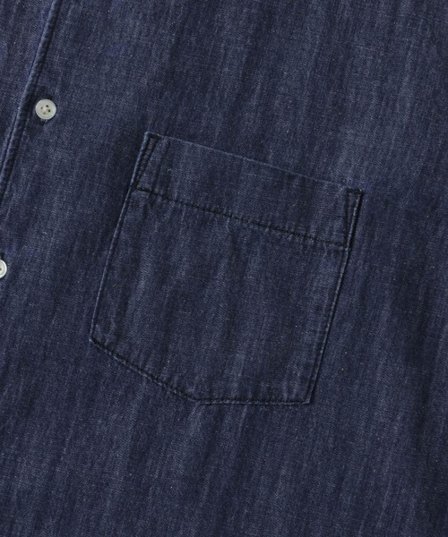 URBAN RESEARCH DOORS(アーバンリサーチドアーズ)の「リネン混 デニムバンドショートスリーブシャツ(シャツ/ブラウス・メンズ・ワンウォッシュ/ブルー系その他・MEDIUM/LARGE)」の21枚目の写真