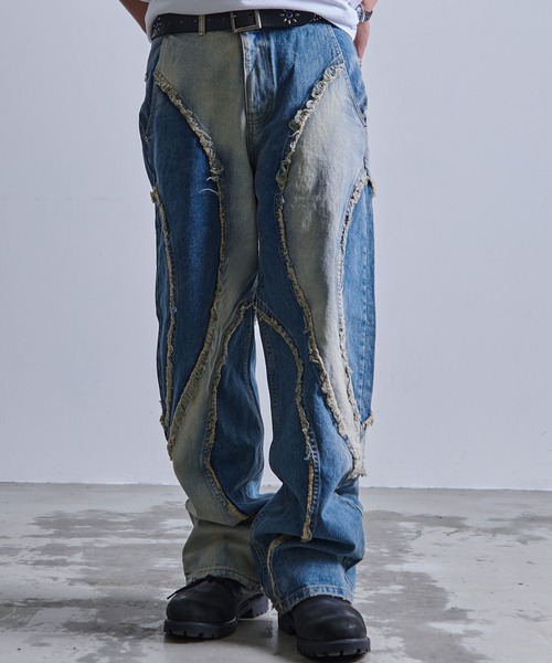 A'GEM/9 × .kom 『A'gem/エージェム』 切り替えデザインデニムパンツ②