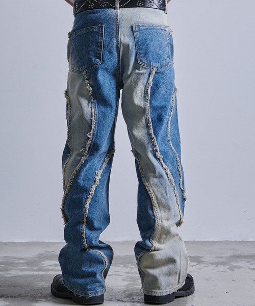 A'GEM/9 × .kom 『A'gem/エージェム』 切り替えデザインデニムパンツ②