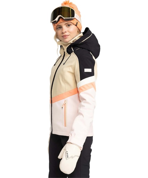 ROXY(ロキシー)の「PEAK CHIC SOFTSHELL /ロキシースキースノーボードジャケット(マウンテンパーカー・レディース・ベージュ・SMALL)」の8枚目の写真