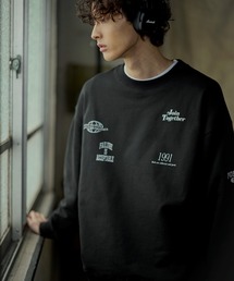 Bleme | 12oz ヘビーウェイト ビッグシルエット プリントロゴ クルーネックスウェット(スウェット)