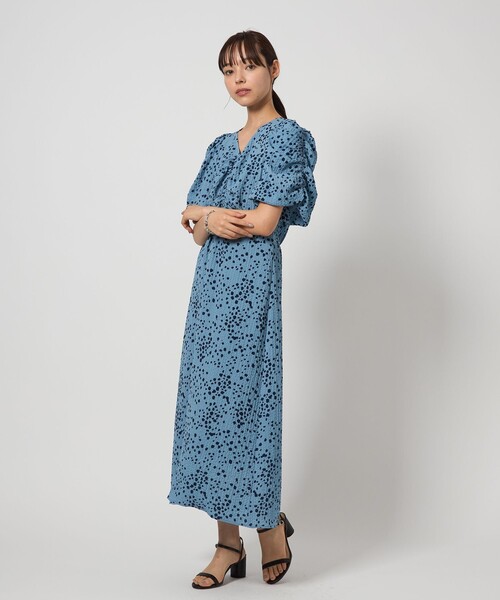 ★新品★EMMEL REFINESワンピース EMMEL REFINES＞EM ドロストスリーブ ティアード ワンピース