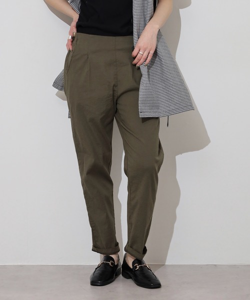 BRODIAEA(ブローディア)の「BRODIAEA 麻ストレッチテーパードパンツ(その他パンツ・レディース・ライム/ブラウン/モカ/ロイヤルブルー/ネイビー/カーキ/ブラック/オフホワイト・M-L)」の5枚目の写真
