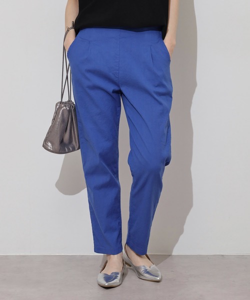 BRODIAEA(ブローディア)の「BRODIAEA 麻ストレッチテーパードパンツ(その他パンツ・レディース・ライム/ブラウン/モカ/ロイヤルブルー/ネイビー/カーキ/ブラック/オフホワイト・M-L)」の8枚目の写真