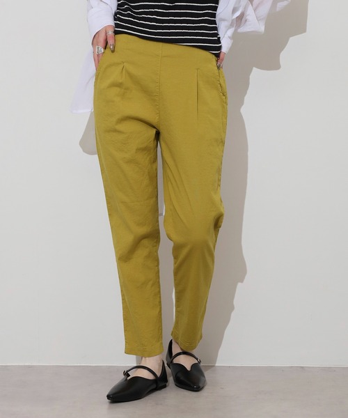 BRODIAEA(ブローディア)の「BRODIAEA 麻ストレッチテーパードパンツ(その他パンツ・レディース・ライム/ブラウン/モカ/ロイヤルブルー/ネイビー/カーキ/ブラック/オフホワイト・M-L)」の6枚目の写真