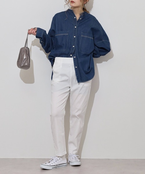 BRODIAEA(ブローディア)の「BRODIAEA 麻ストレッチテーパードパンツ(その他パンツ・レディース・ライム/ブラウン/モカ/ロイヤルブルー/ネイビー/カーキ/ブラック/オフホワイト・M-L)」の12枚目の写真