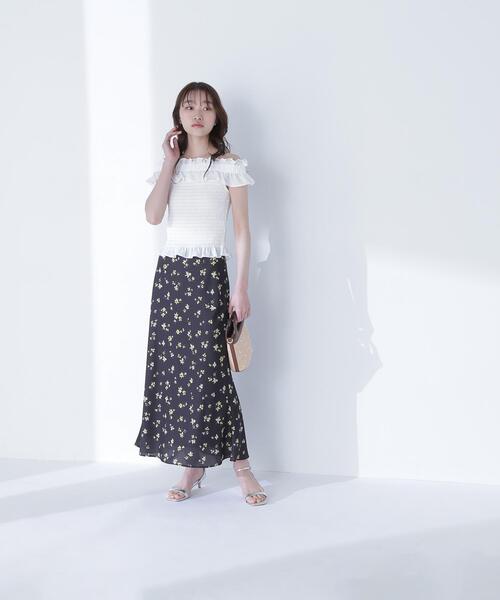 NATURAL BEAUTY BASIC(ナチュラルビューティーベーシック)の「◇フラワープリントナロースカート(スカート・レディース・ホワイト系その他/ブラック系その他・MEDIUM/P/S)」の5枚目の写真