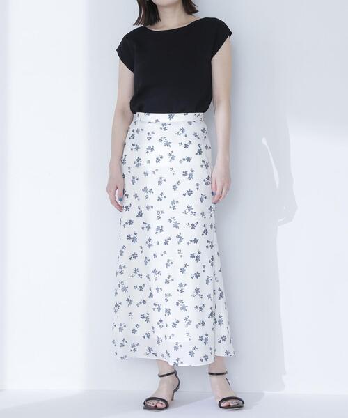 NATURAL BEAUTY BASIC(ナチュラルビューティーベーシック)の「◇フラワープリントナロースカート(スカート・レディース・ホワイト系その他/ブラック系その他・MEDIUM/P/S)」の14枚目の写真