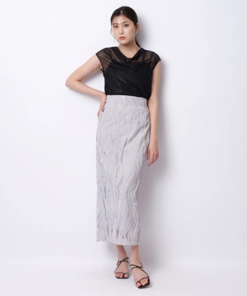 Mystrada（マイストラーダ）の「ウェーブ刺繍タイトスカート