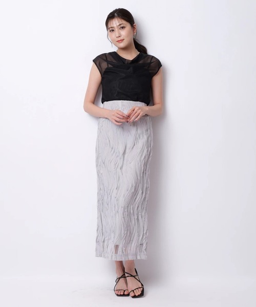 Mystrada（マイストラーダ）の「ウェーブ刺繍タイトスカート