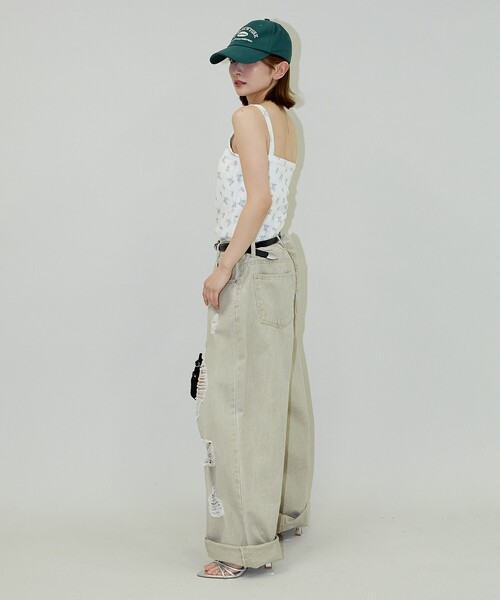 PUBLUX（パブリュクス）の「PUBLUX/パブリュクス カップ付き 小花柄 サーマル キャミソール　限定展開（キャミソール・レディース・ブルー/イエロー・ﾌﾘ-）」の13枚目の写真