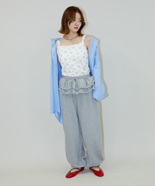 PUBLUX（パブリュクス）の「PUBLUX/パブリュクス カップ付き 小花柄 サーマル キャミソール　限定展開（キャミソール・レディース・ブルー/イエロー・ﾌﾘ-）」の3枚目の写真