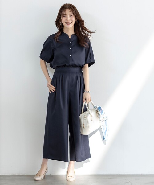 ANY SIS(エニィスィス)の「スムージーポリエステルタックフレア パンツ(その他パンツ・レディース・ネイビー系/ライトグリーン系9/レッド系/ダークブラウン系9/ダルブルー系・0)」の14枚目の写真