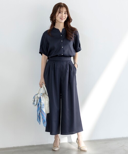 ANY SIS(エニィスィス)の「スムージーポリエステルタックフレア パンツ(その他パンツ・レディース・ネイビー系/ライトグリーン系9/レッド系/ダークブラウン系9/ダルブルー系・0)」の15枚目の写真
