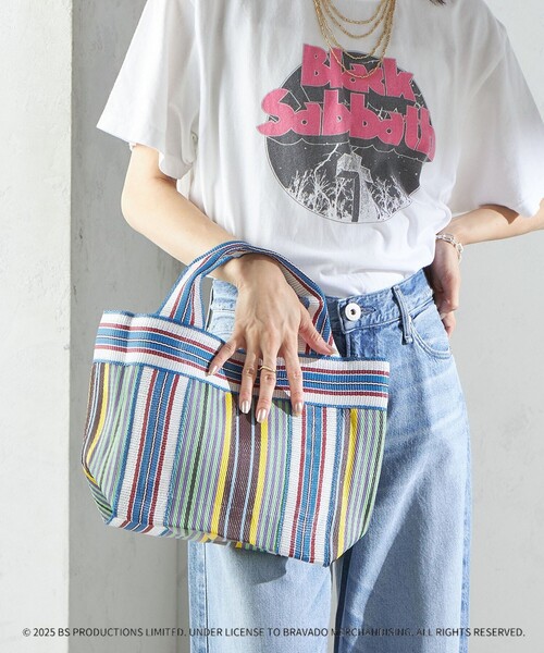 SHIPS(シップス)の「Arawali:ストライプ ミニ トート バッグ(トートバッグ・レディース・ピンク系/ブルー・ONE SIZE)」の17枚目の写真