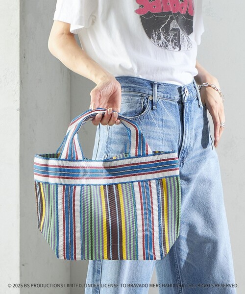 SHIPS(シップス)の「Arawali:ストライプ ミニ トート バッグ(トートバッグ・レディース・ピンク系/ブルー・ONE SIZE)」の18枚目の写真