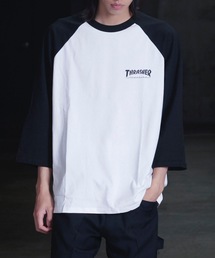RAGLAN 3/4 SLEEVE T-SHIRTS / スラッシャーラグラン7分丈ロゴプリントT-シャツ