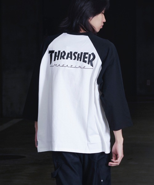 THRASHER(スラッシャー)の「RAGLAN 3/4 SLEEVE T-SHIRTS / スラッシャーラグラン7分丈ロゴプリントT-シャツ(Tシャツ/カットソー・メンズ・ホワイト/グレー・MEDIUM/LARGE/X-LARGE)」の7枚目の写真