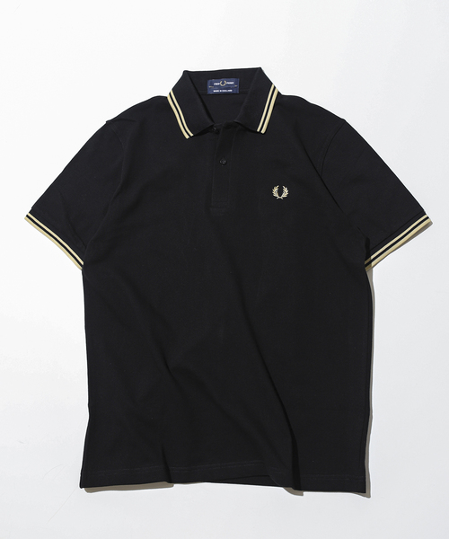 FRED PERRY(フレッドペリー)の「FRED PERRY / フレッドペリー M12 TWIN TIPPED SHIRT(ポロシャツ・メンズ・ブラック・40/42)」の2枚目の写真
